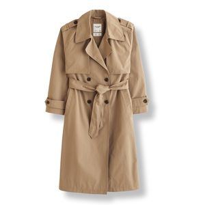 Abercrombie & Fitch Oversized Trench Coat Light Brown Tie Waist Jacket Large